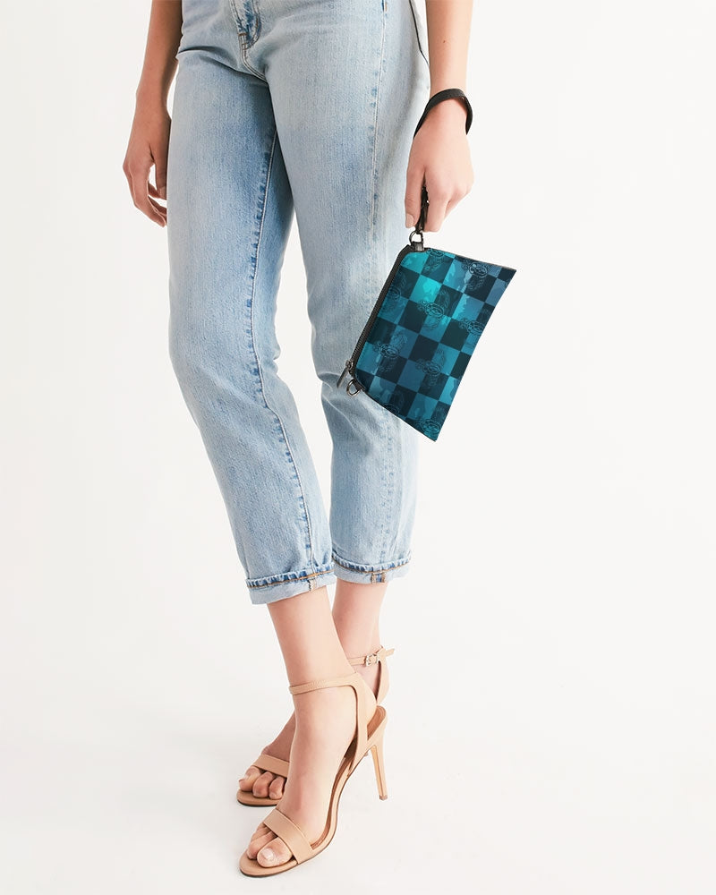 Print On Demand - Crossbody/Wristlet - "EOD Buffoulage Checkered Flag" (Teal)