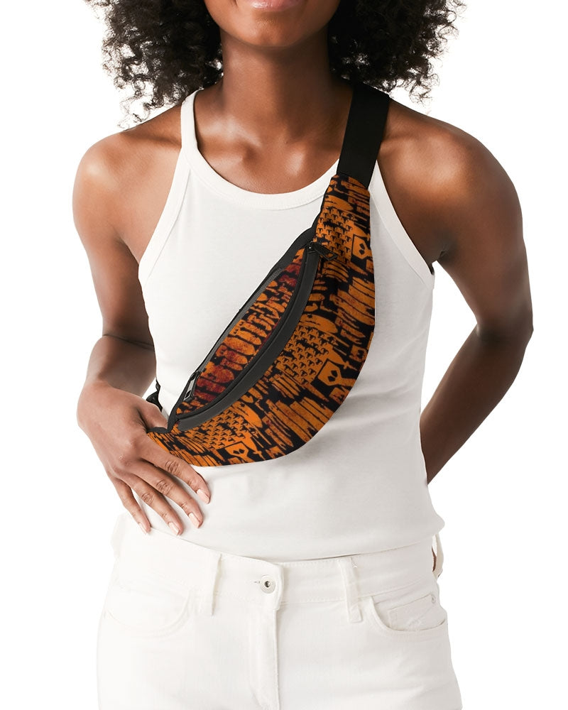 Print On Demand - Crossbody Sling Bag - "EOD Bomb Flag" (Orange on Black)