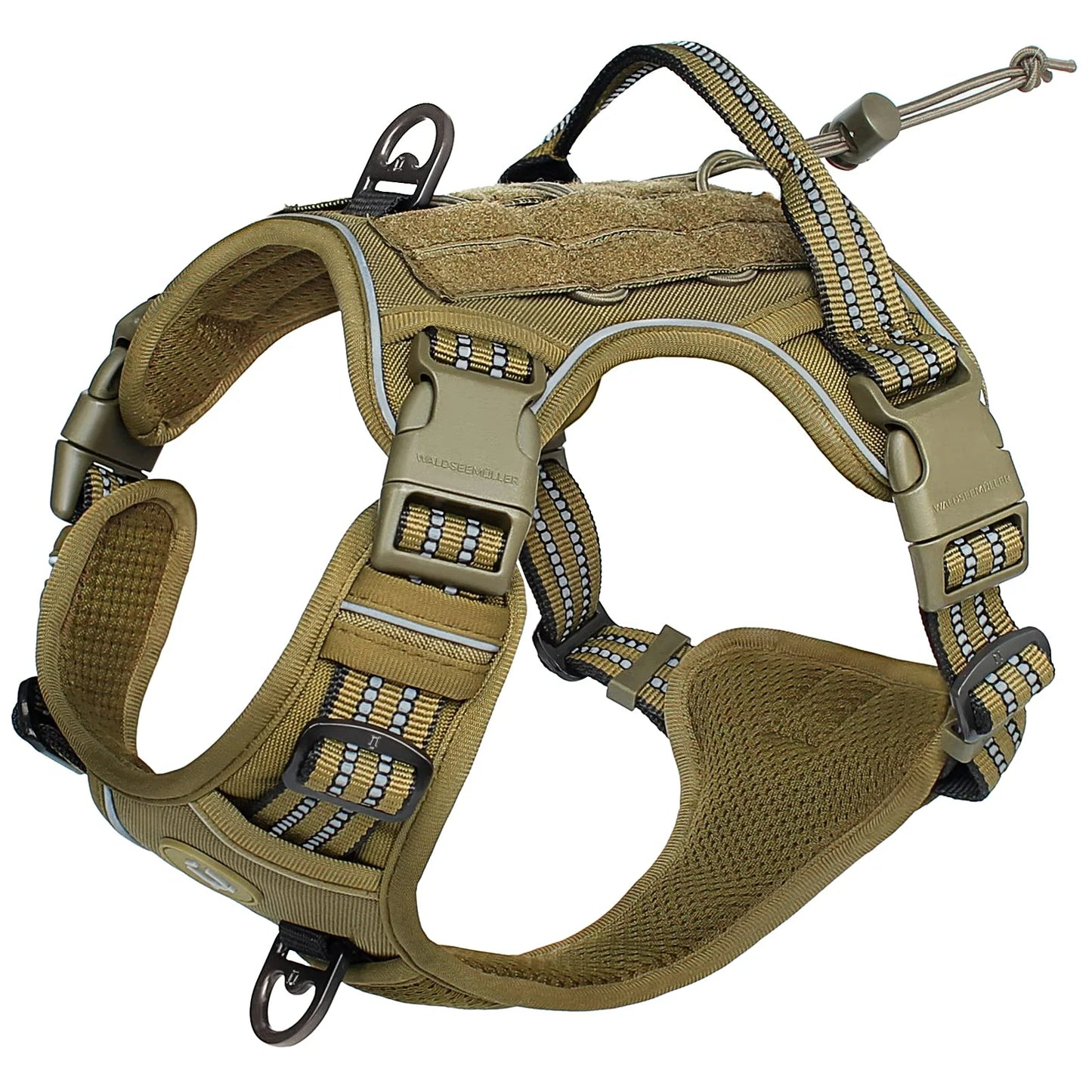 Adjustable Tactical MOLLE Dog Harness No Pull Reflective for Medium & Large Dogs