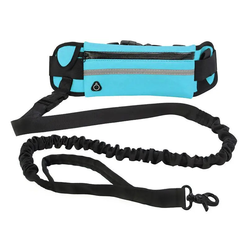 Hands-Free Reflective Dog Leash with Waist Belt and Retractable Elastic