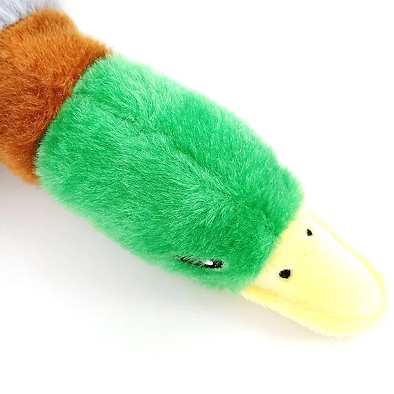 Plush Duck Squeaky Dog Chew Toy with Rope for Teeth Cleaning
