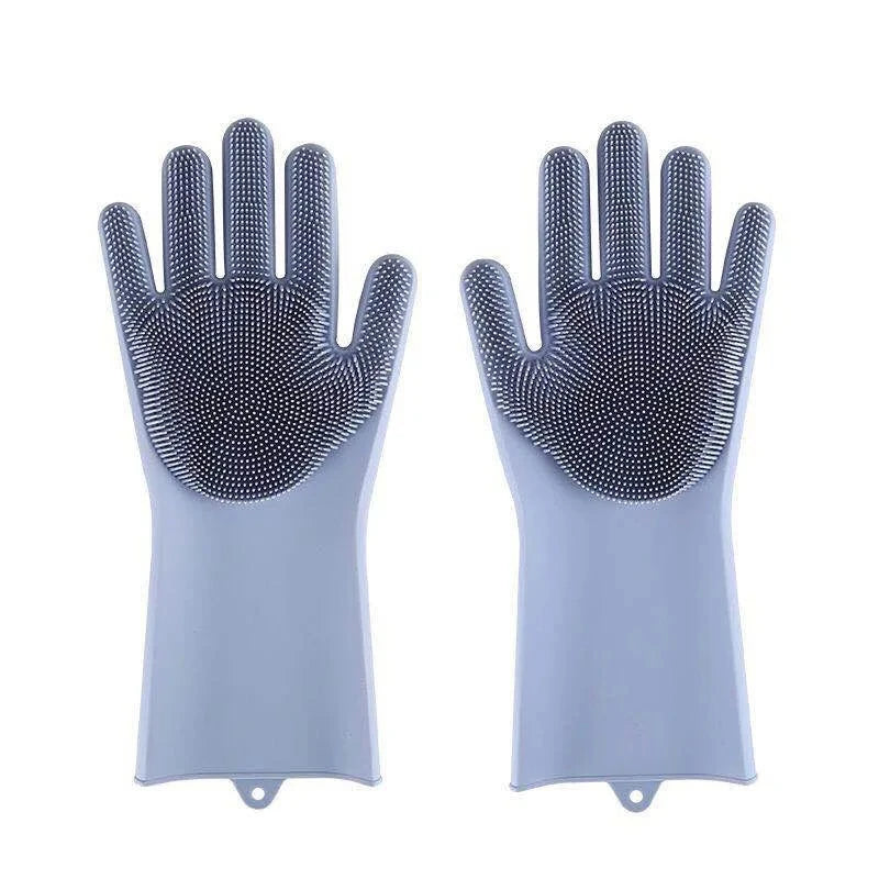 Silicone Pet Grooming & Hair Removal Cleaning Gloves for Dogs & Cats
