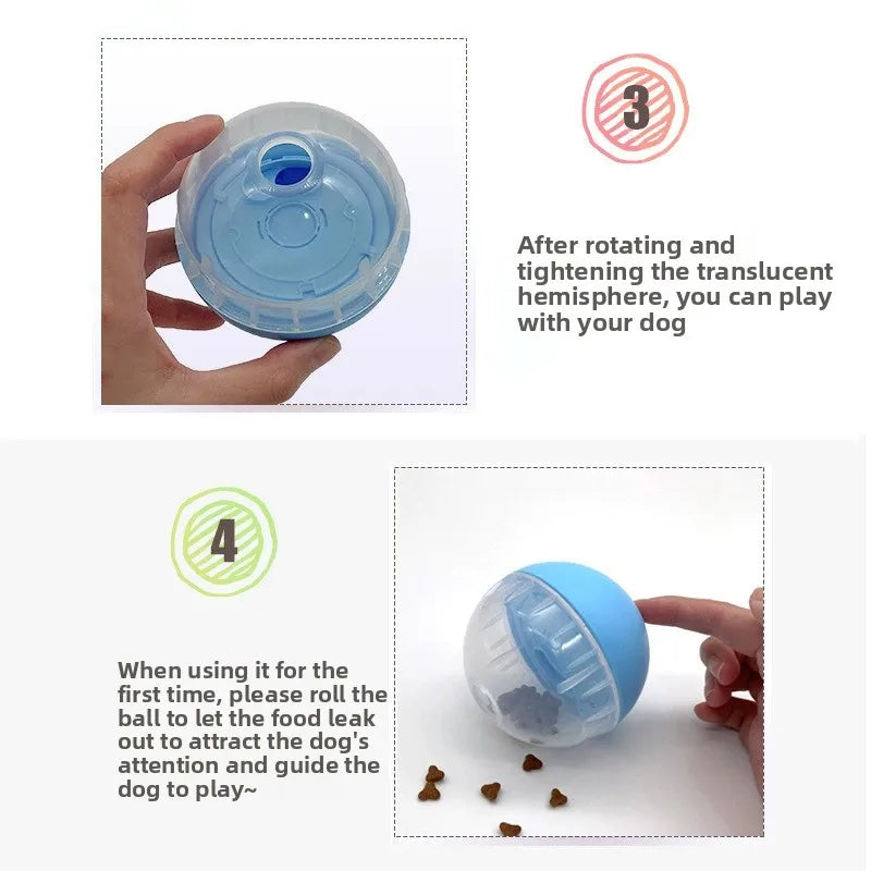 Interactive Dog Treat Ball Dispenser Slow Feeder Bite Resistant PP Toy