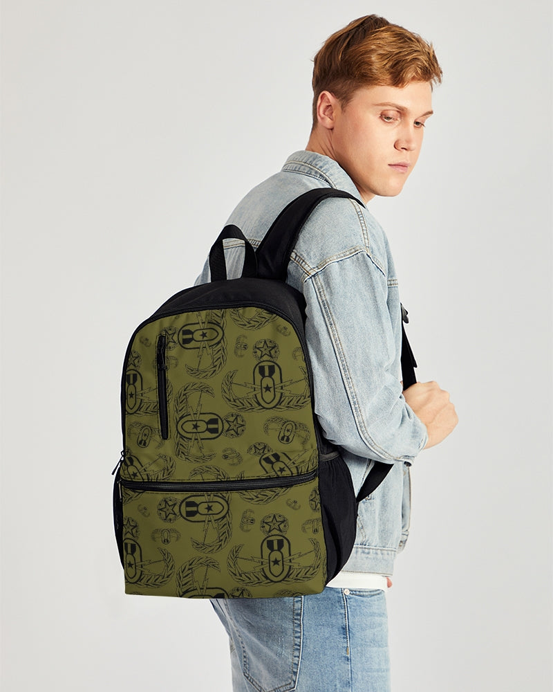 Print On demand - Duo-Zip Backpack - "EOD Badges x 3" (OD Green)