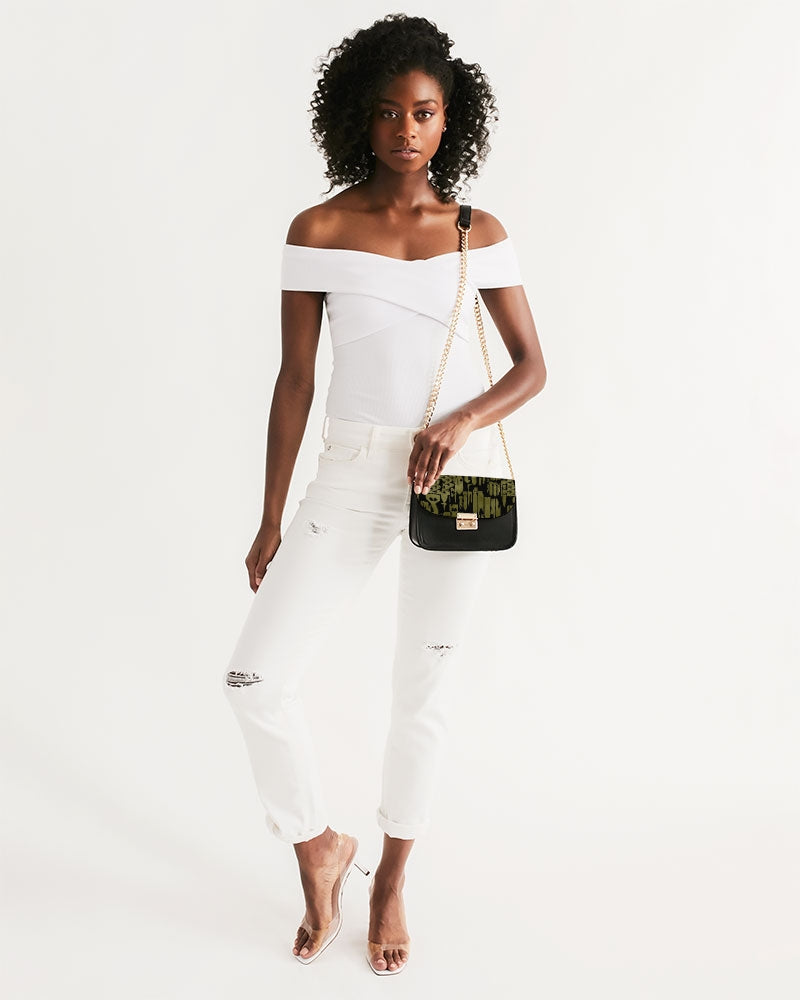 Print On Demand  - Petite Shoulder Bag - "EOD Bomb Flag" (OD Green on Black)