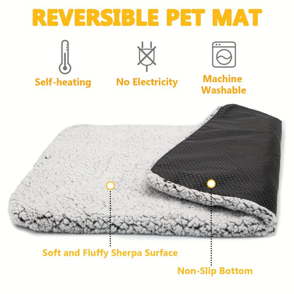 Self-Heating Pet Pad Blanket with Thermal Reflective Warm Cushion