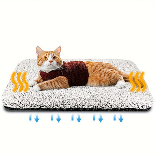 Self-Heating Pet Pad Blanket with Thermal Reflective Warm Cushion