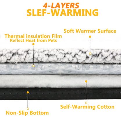 Self-Heating Pet Pad Blanket with Thermal Reflective Warm Cushion