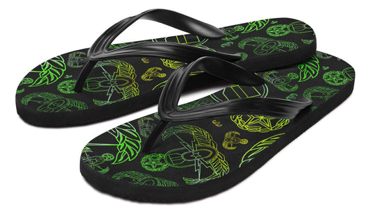 Flip Flops - "EOD Mixed Badges" (Lemon Lime on Black)