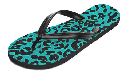 Print On Demand - Flip Flops - "Leopard" (Turquoise)