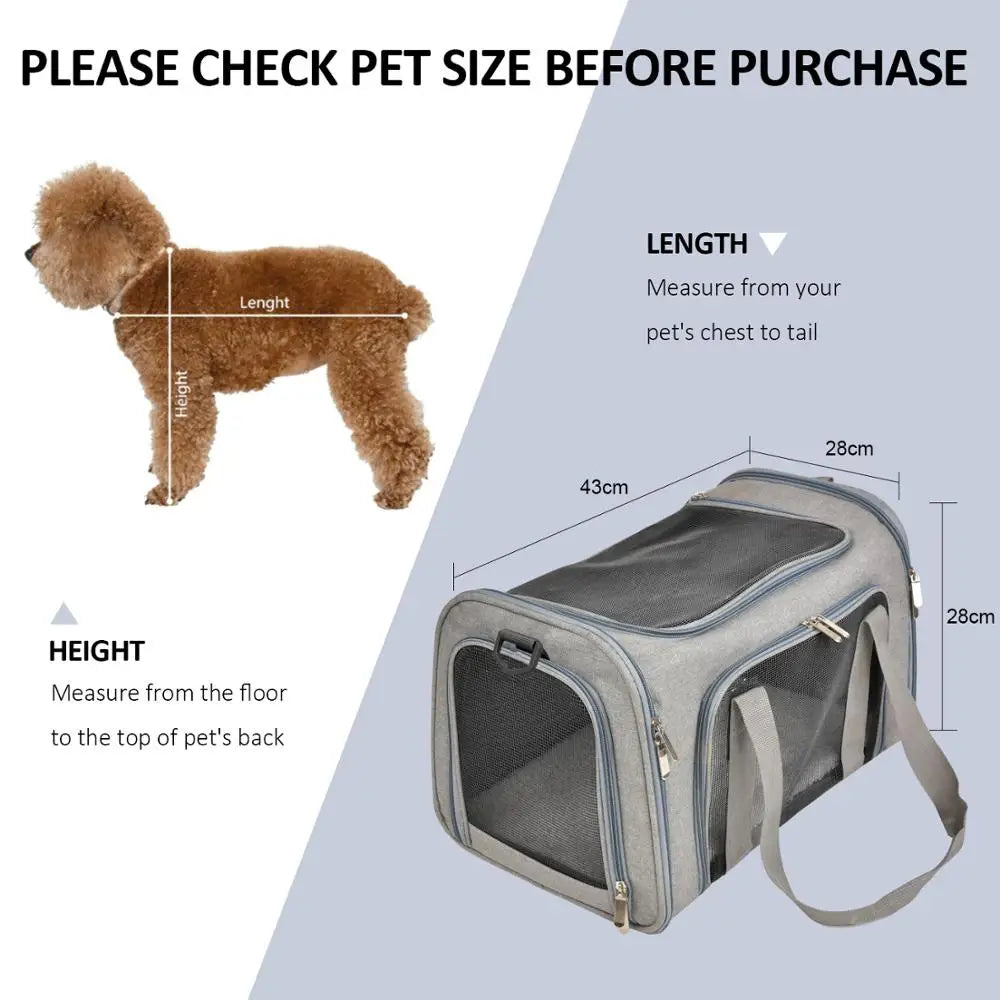 Soft‑Side Dog & Cat Carrier Backpack Travel Bag Airline Approved