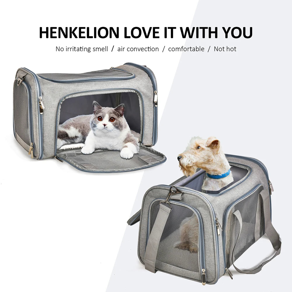 Soft‑Side Dog & Cat Carrier Backpack Travel Bag Airline Approved