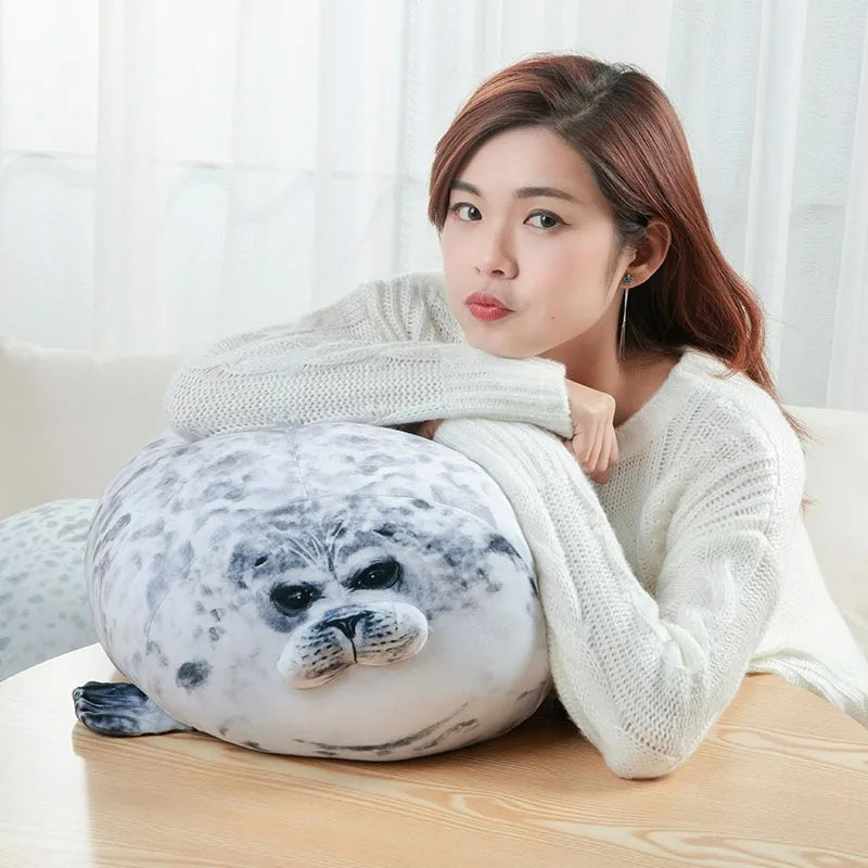 Angry Blob Seal 3D Plush Stuffed Sea Lion Pillow Toy