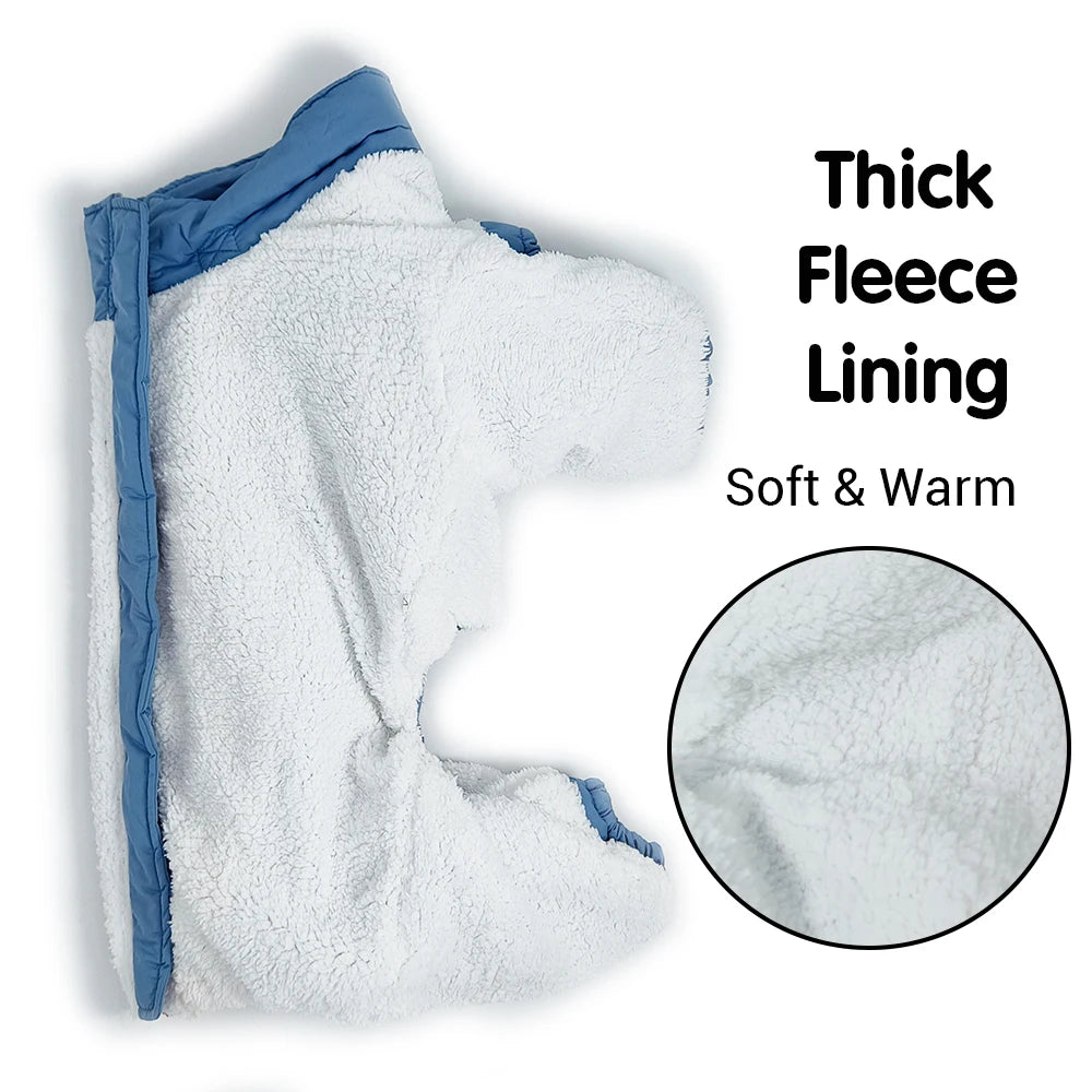 Thick Fleece Waterproof Dog Winter Jacket – Reflective Overall for Large Dogs