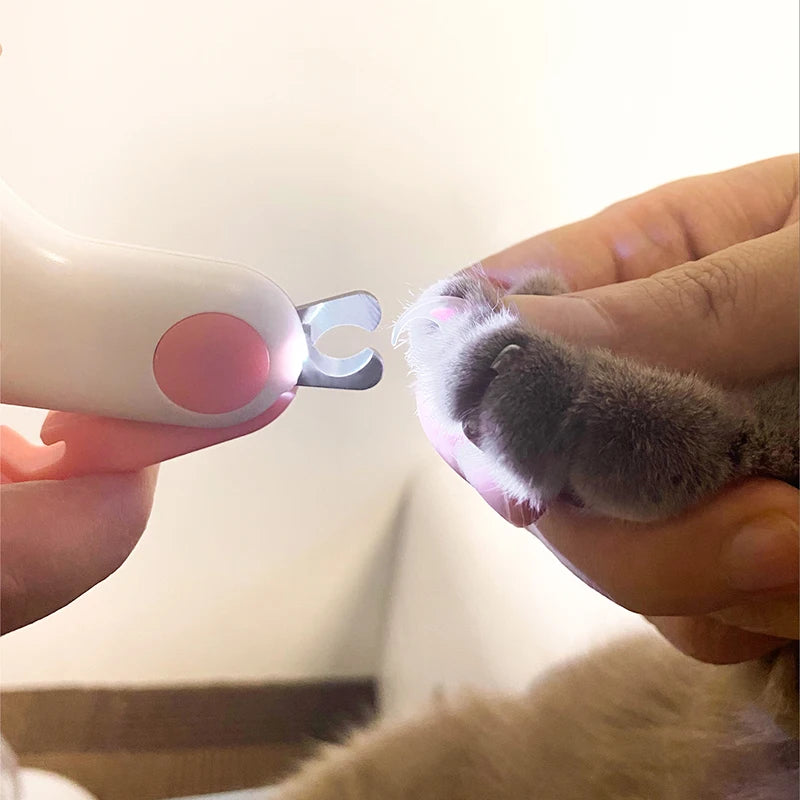 LED Pet Nail Clipper with Safety Lock for Cats & Dogs Grooming
