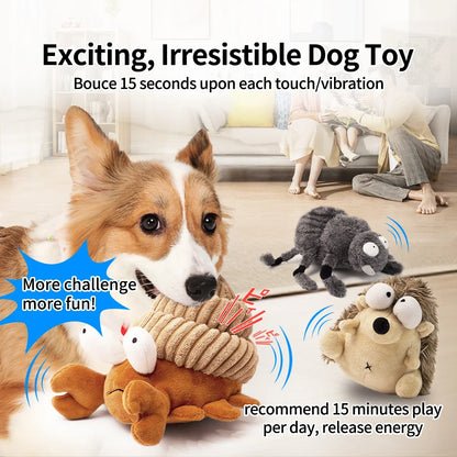 Interactive Plush Dog Toy Ball for Fetch Chew & Dancing Play