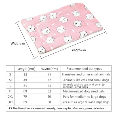 Breathable Thick Flannel Cat Mat Soft Cushion for Small Dogs Winter