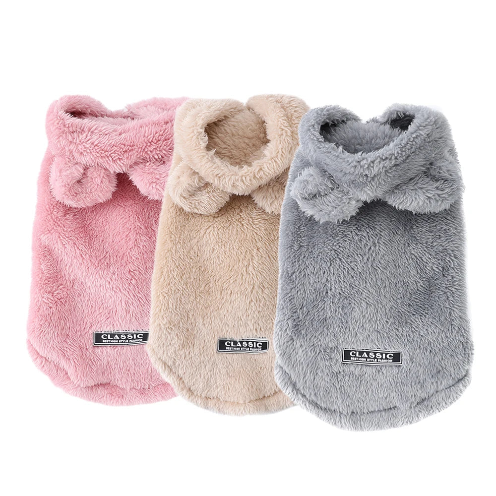 Warm Fleece Winter Hoodie Sweater for Small & Medium Dogs