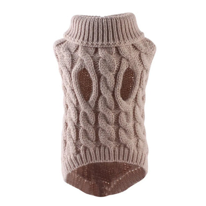 Cable Knit Dog Sweater