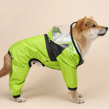 Transparent Hood Waterproof Dog Raincoat