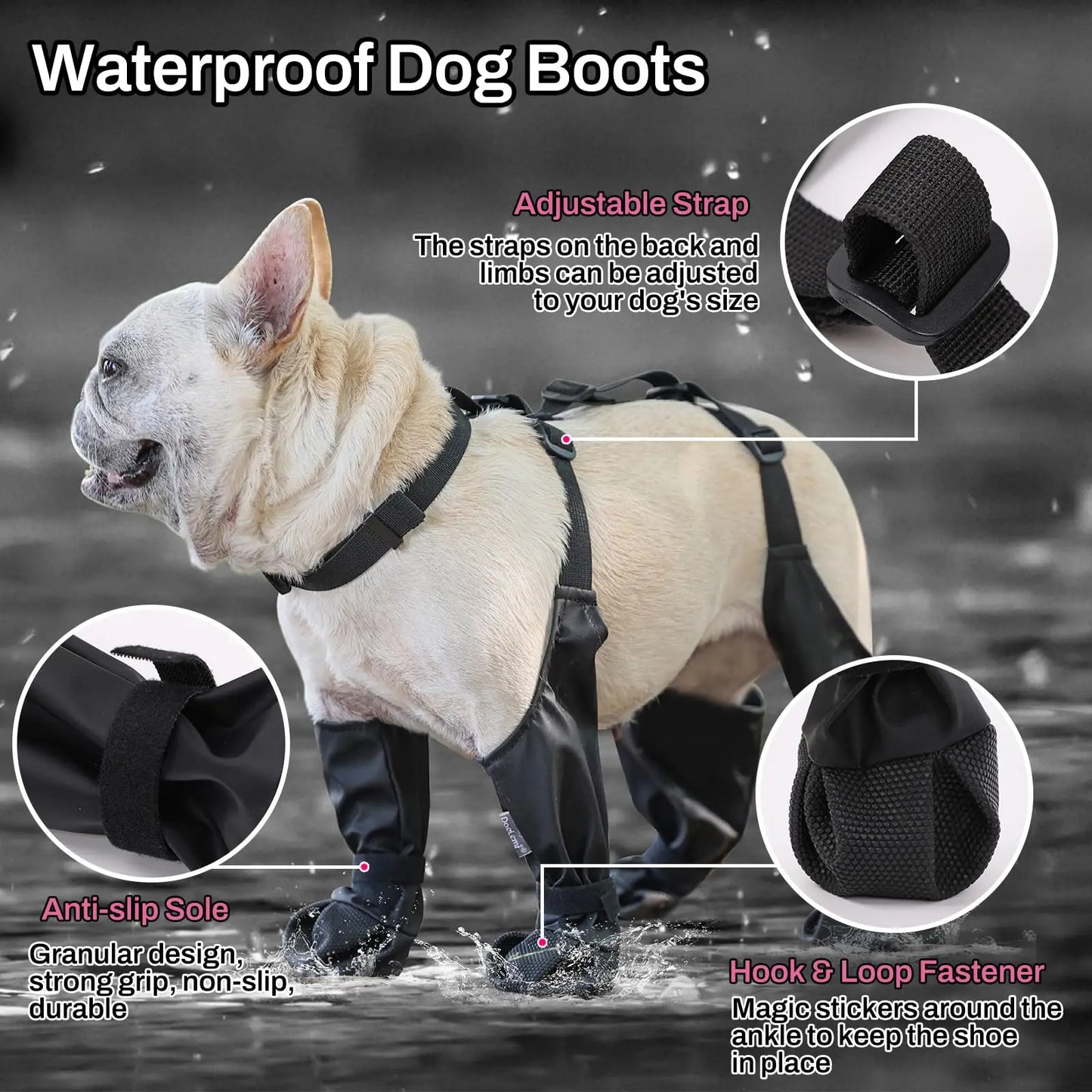Anti‑Slip Outdoor Dog Shoes Paw Protector Rain Booties for Dogs