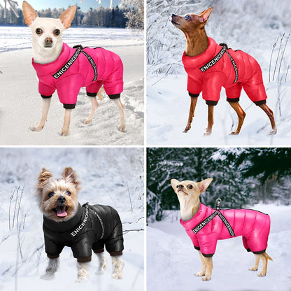 Super Warm Waterproof Dog Winter Jacket with Built-In Harness – For Small & Medium Dogs