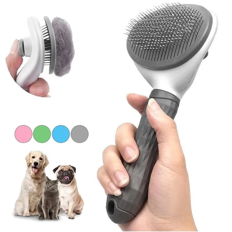 Self-Cleaning Pet Hair Remover Brush for Dogs & Cats Grooming