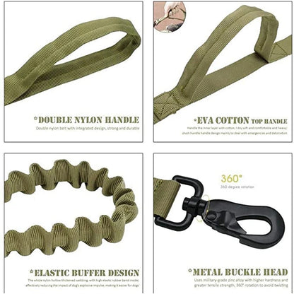 Durable Tactical Dog Collar Leash Set Adjustable Military Pet