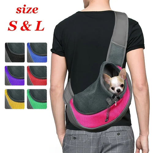 Breathable Mesh Dog Sling Carrier Backpack for Puppy & Cat Travel
