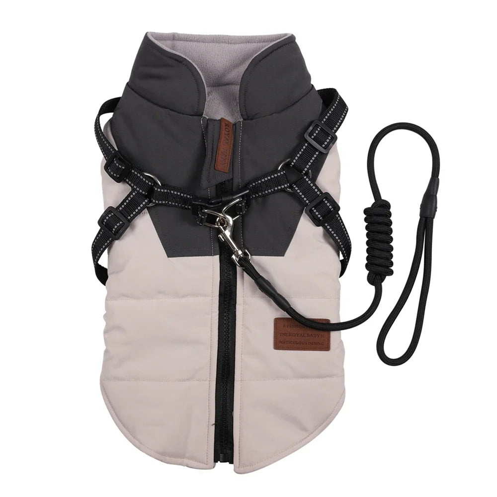 Waterproof Winter Dog Jacket with Built-In Harness – Warm Coat for All Dog Sizes