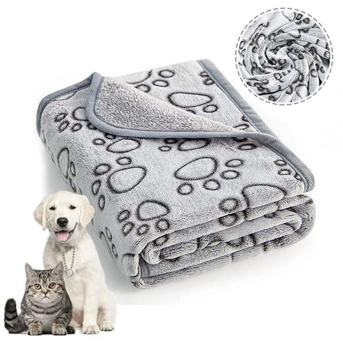 Soft Fluffy Pet Blanket with Cute Cartoon Pattern for Cats & Dogs