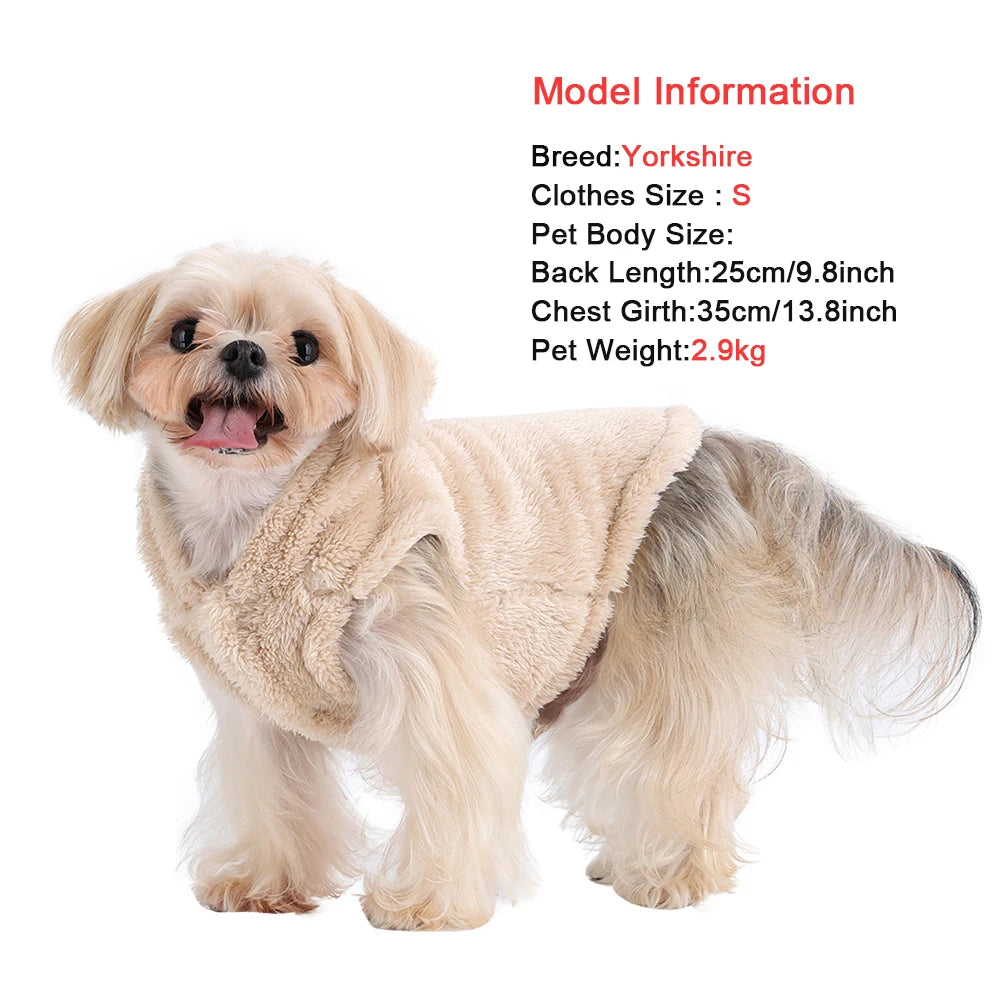 Warm Fleece Winter Hoodie Sweater for Small & Medium Dogs