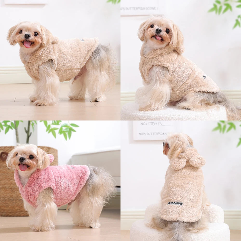 Warm Fleece Winter Hoodie Sweater for Small & Medium Dogs