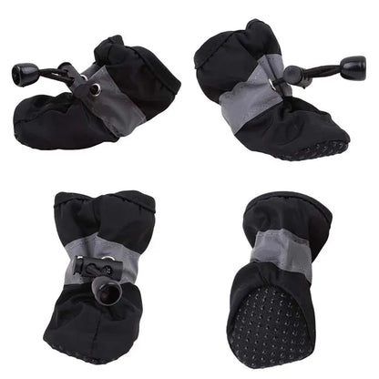 4‑Pack Anti‑Slip Waterproof Dog & Cat Snow Shoes Thick Warm Booties