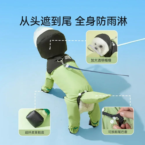 All-Weather Waterproof Dog Rain Jumpsuit