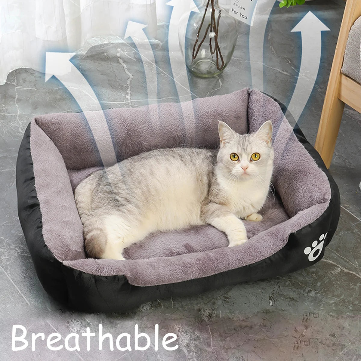 Waterproof Soft Warm Square Pet Bed House for Small to Large Dogs