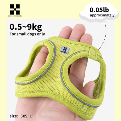 Adjustable Reflective Dog Harness & Leash Set for Small to Medium Dogs