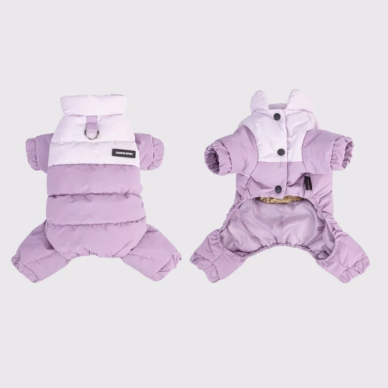 Waterproof Four-Leg Dog Winter Jacket – Warm Jumpsuit for Small & Medium Dogs