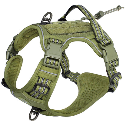 Adjustable Tactical MOLLE Dog Harness No Pull Reflective for Medium & Large Dogs