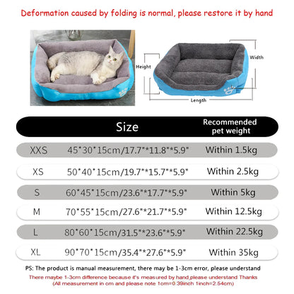 Waterproof Soft Warm Square Pet Bed House for Small to Large Dogs