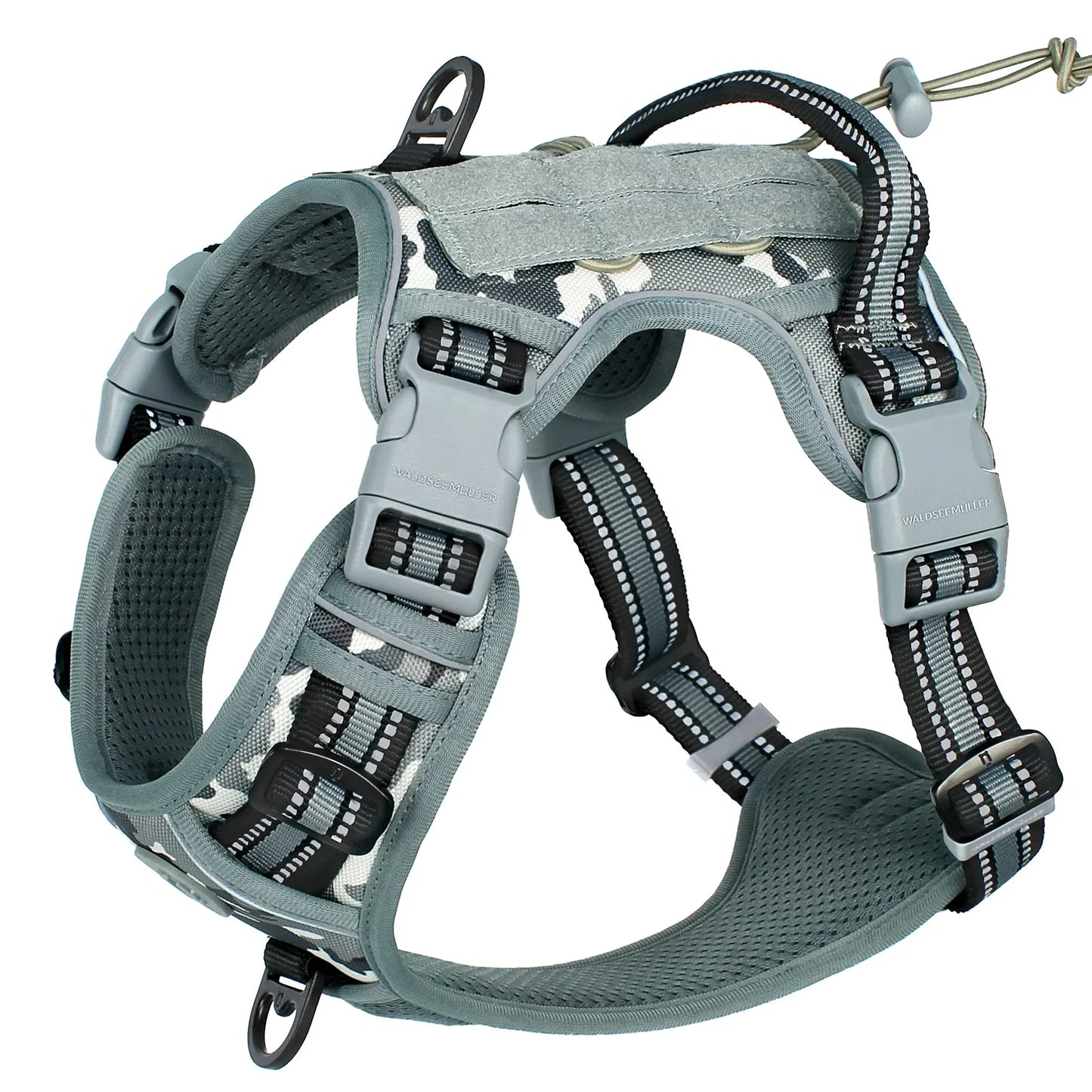 Adjustable Tactical MOLLE Dog Harness No Pull Reflective for Medium & Large Dogs
