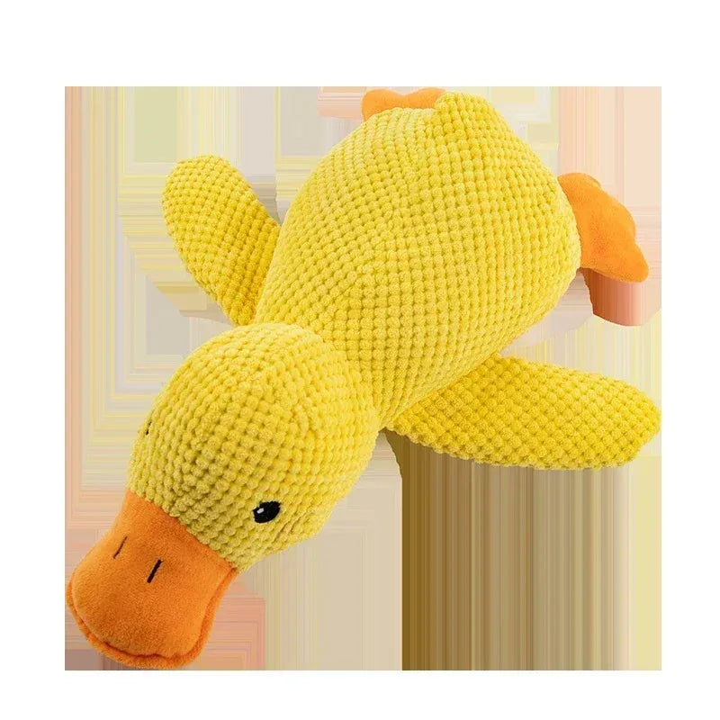 Plush Calming Duck Dog Toy Durable Squeaky Chew for Puppies & Dogs