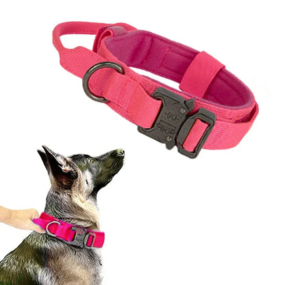 Durable Tactical Dog Collar Leash Set Adjustable Military Pet