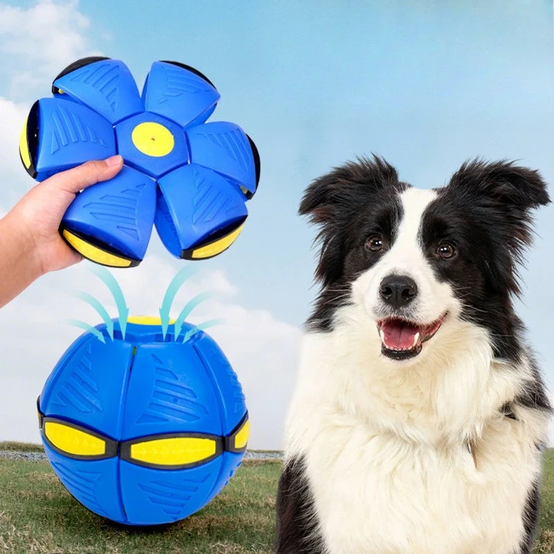 Flying Saucer Bouncing Ball Durable Elastic Dog Toy for Outdoor Play