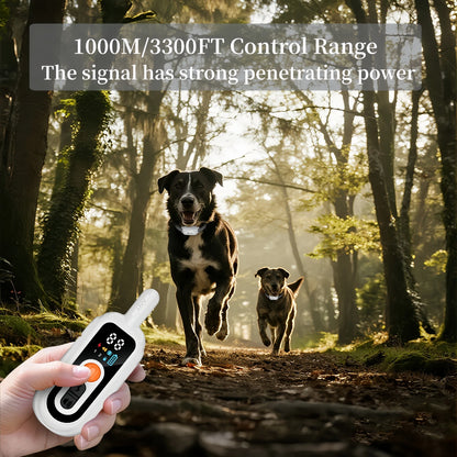 Waterproof Electric Dog Bark Collar Rechargeable Remote Training for All Sizes