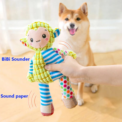 Plush Interactive Puzzle Pet Toy Bite‑Resistant Squeaky Chew for Cats & Dogs