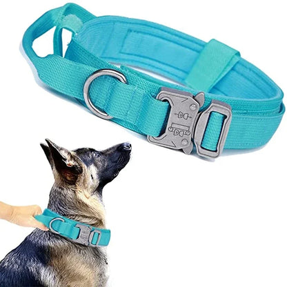 Durable Tactical Dog Collar Leash Set Adjustable Military Pet
