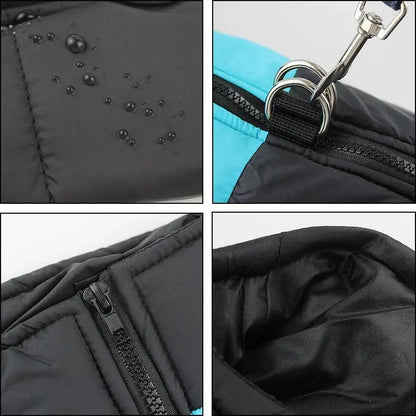 Waterproof Warm Dog Jacket with D-Ring for Small to Large Dogs
