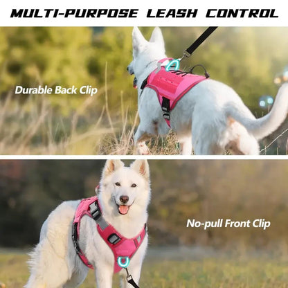 Adjustable No-Pull Tactical Dog Harness with Handle for Large Dogs
