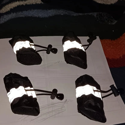 4‑Pack Water‑Resistant Dog Shoes for Small Dogs Paw Protection